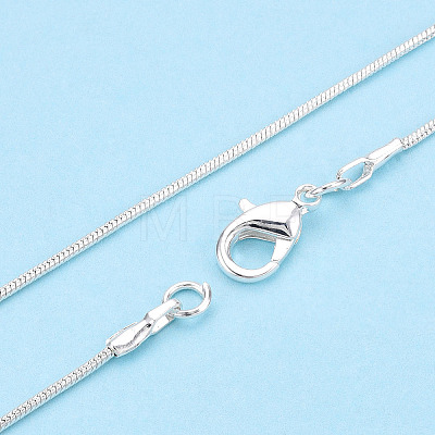 Brass Round Snake Chain Necklace with Lobster Claw Clasps MAK-ZX002-01D-S-1