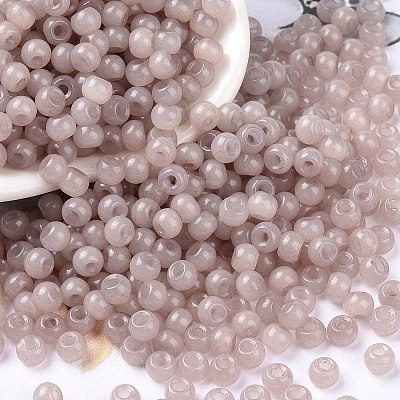 6/0 Imitation Jade Glass Seed Beads SEED-T006-04A-05-1