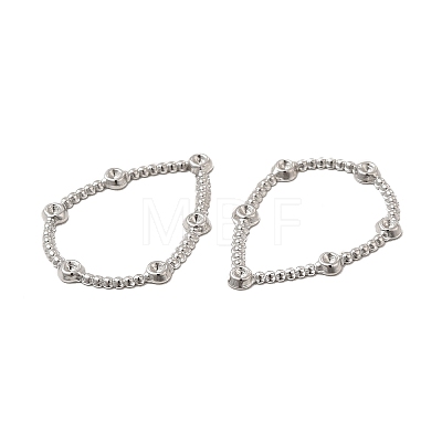 304 Stainless Steel Linking Ring Rhinestone Settings STAS-A070-01P-1