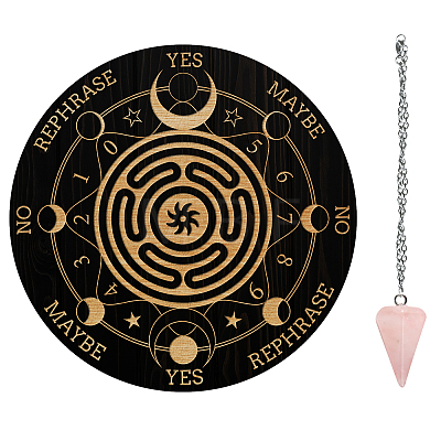 AHADEMAKER 1Pc Cone/Spike/Pendulum Natural Rose Quartz Stone Pendants DIY-GA0004-59C-1