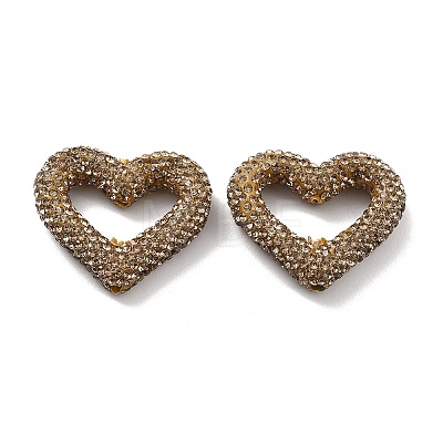 Heart Shape Polymer Clay Rhinestone Beads CLAY-NH0001-09A-02-1