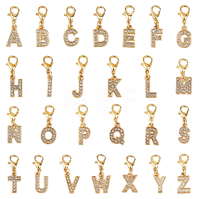 26Pcs Alloy Rhinestone Pendant Decorations HJEW-FH00327-1