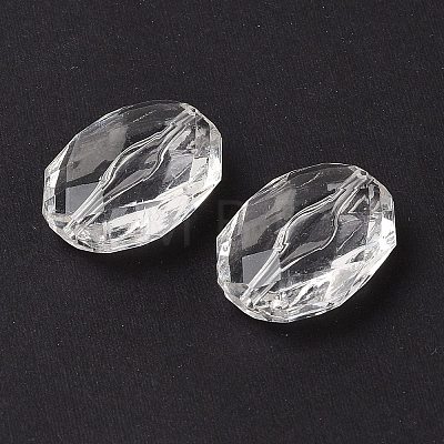 Faceted Hexagon Transparent Acrylic Beads LS-X-TACR-R126-A01-1