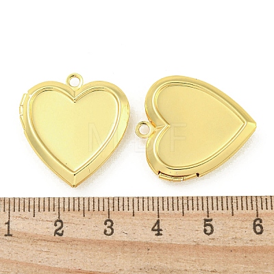 Rack Plating Heart Brass Locket Pendants KK-T071-11G-1