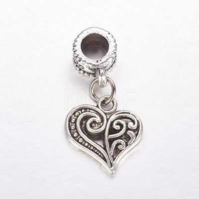 Tibetan Style Alloy European Dangle Charms X-MPDL-J041-14AS-1