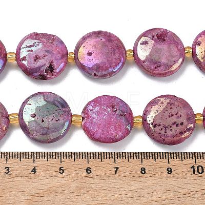 Electroplated Natural Druzy Geode Crystal Beads Strands G-G459-04-1