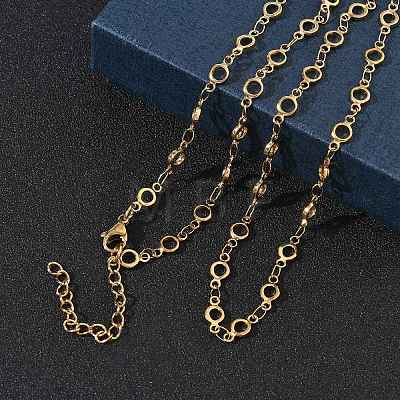 304 Stainless Steel Ring Link Chain Necklaces SA-CBA2696-02G-1