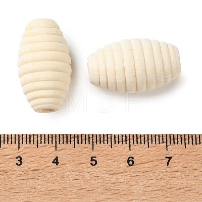 Spray Painted Wooden European Beads WOOD-A029-04D-1
