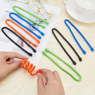 Gorgecraft 8 Strands 4 Colors Reusable Silicone Cable Tie AJEW-GF0005-37-1