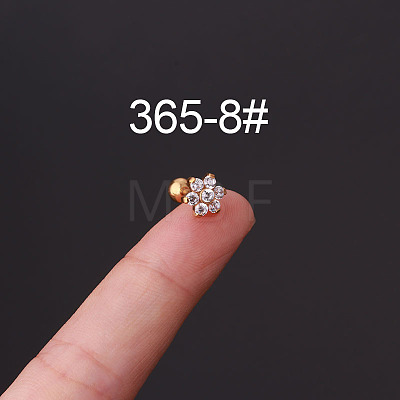 316L Surgical Stainless Steel Micro Pave Clear Cubic Zirconia Cartilage Earrings WG35966-08-1