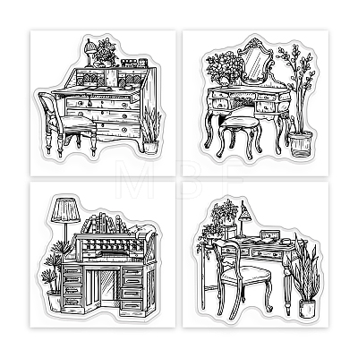 4Pcs 4 Styles PVC Stamp DIY-WH0487-0082-1