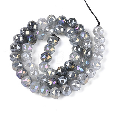 Anti-Tarnish Electroplate Glass Beads Strands GLAA-N064-8mm-14-1
