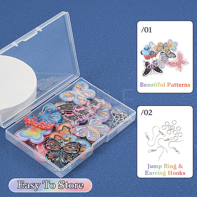  DIY Butterfly Earring Making Kit DIY-TA0005-24-1