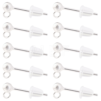 925 Sterling Silver Stud Earring Findings STER-BBC0009-91B-1