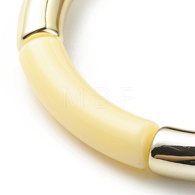 Acrylic Curved Tube Beaded Stretch Bracelet for Women BJEW-JB08438-02-1