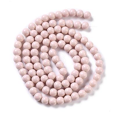 Painted Glass Beads Strands X-DGLA-S071-8mm-B12-1