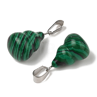 Synthetic Malachite Pendants G-B127-03P-07-1