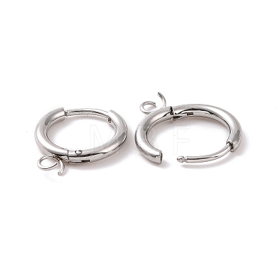 Tarnish Resistant 304 Stainless Steel Huggie Hoop Earring Findings X-STAS-J400-36P-1