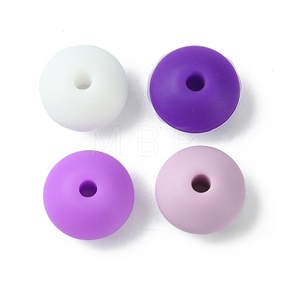 Rondelle Food Grade Eco-Friendly Silicone Focal Beads SIL-F003-07C-1