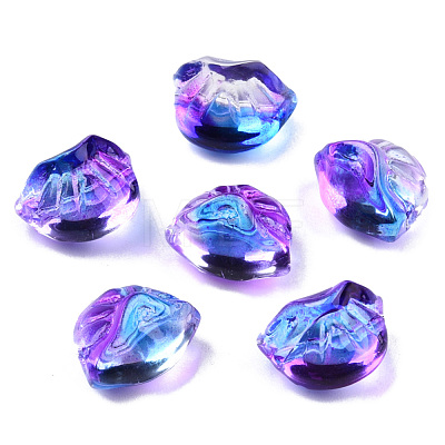 Transparent Spray Painted Glass Beads GLAA-N035-033-G01-1