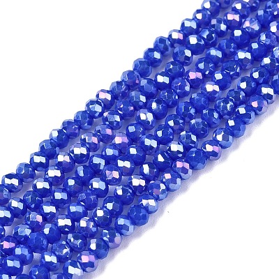 Electroplate Glass Beads Strands EGLA-A044-P1mm-B32-1