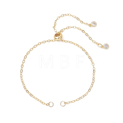 2MM Brass Cable Chain Slider Bracelet Making AJEW-JB01560-1