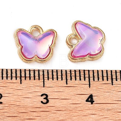 Rack Plating Alloy Glass Charms FIND-Q099-07G-01-1