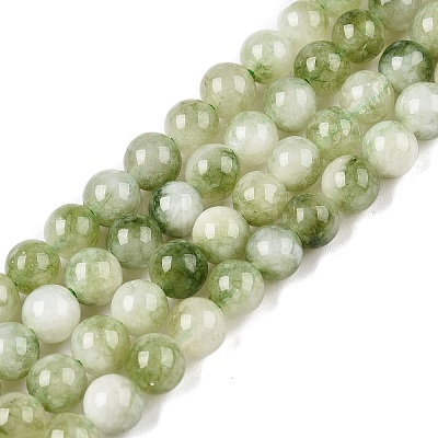 Dyed Natural White Jade Beads Strands G-T138-6mm-210-24-1