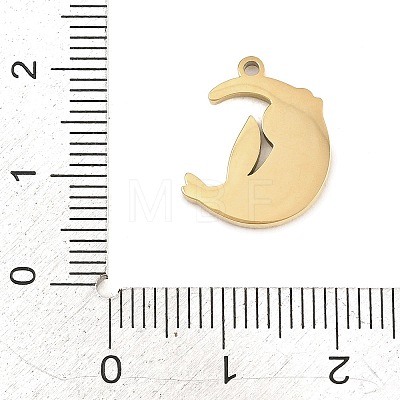 304 Stainless Steel Enamel Pendants STAS-P447-05C-G-1