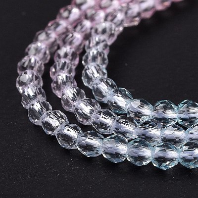 Transparent Gradient Color Glass Beads Strands GLAA-G101-2mm-06-1