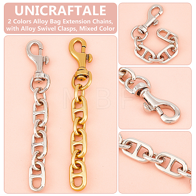 Unicraftale 4Pcs 2 Colors Alloy Bag Extension Chains FIND-UN0003-16-1