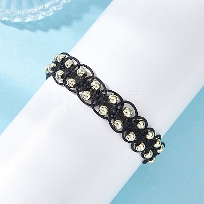 Adjustable Synthetic Non-magnetic Hematite Beads Braided Bead Bracelets for Women BJEW-JB12919-1