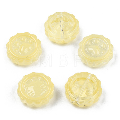 Transparent Spray Painted Glass Beads GLAA-N035-037-C05-1