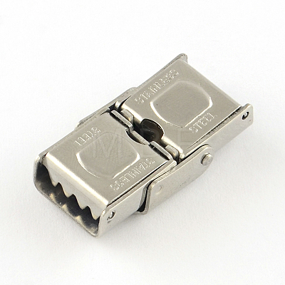 Smooth Surface 201 Stainless Steel Watch Band Clasps STAS-R063-63-1