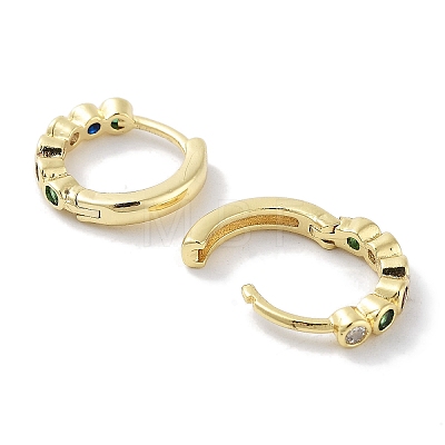 Brass Pave Cubic Zirconia Hoop Earrings for Women EJEW-L269-137G-1