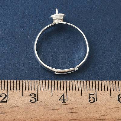 Adjustable Brass Cup Peg Ring Settings For Half-drilled Beads KK-K414-02B-S-1