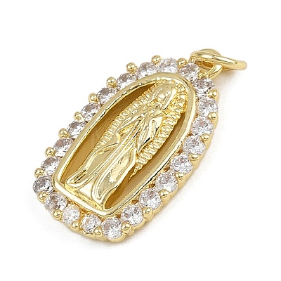 Brass Micro Pave Cubic Zirconia Pendants KK-Z123-24G-06-1