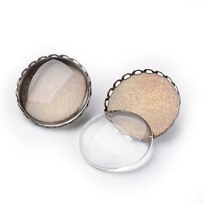 25mm Transparent Clear Domed Glass Cabochon Cover for Women Iron Brooch Making IFIN-X0004-NF-1
