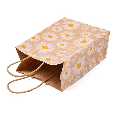 Daisy Flower Paper Gift Tote Bags ABAG-Q055-01A-1