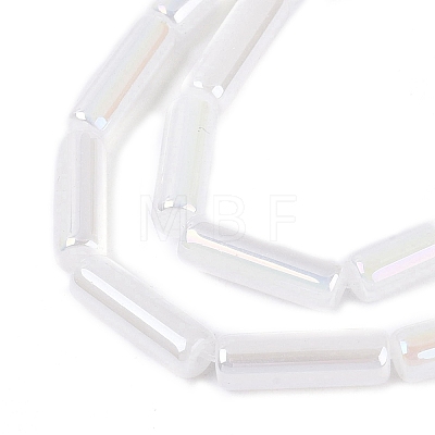 Electroplate Imitation Jade Glass Beads Strands EGLA-Q132-02A-A06-1