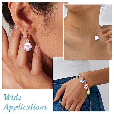 6Pcs 6 Colors Alloy Enamel Pendants ENAM-CJ0007-62-1
