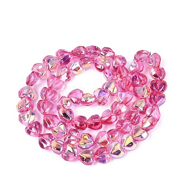 Electroplate Transparent Glass Beads Strands EGLA-N056-01A-07-1