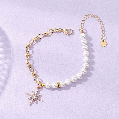 Alloy Rhinestone Star Charm Bracelets BJEW-JB12872-1