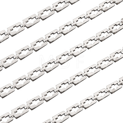 Stainless Steel Rectangle with Cross Link Chains CHS-TAC0002-01P-1