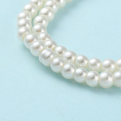 Baking Painted Pearlized Glass Pearl Round Bead Strands HY-Q003-4mm-02-1