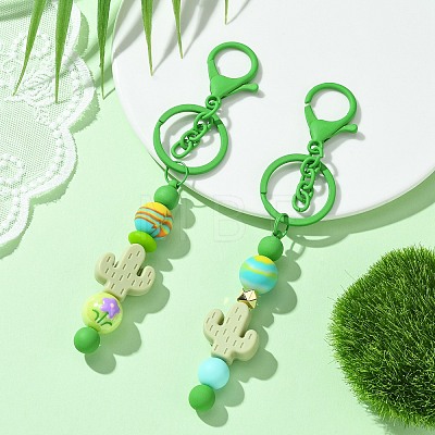 Spray Painted Alloy Bar Beadable Keychain for Jewelry Making DIY Crafts KEYC-A011-02D-1