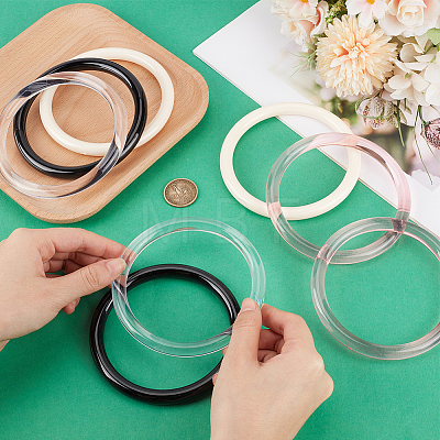 8Pcs 4 Colors Plastic Bag Handles DIY-CL0001-69-1