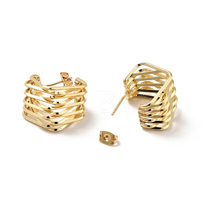 Brass Studs Earrings KK-H433-53G-1