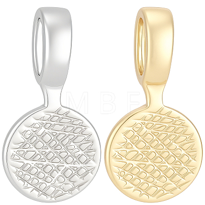 2Pcs 2 Colors 925 Sterling Silver Glue-on Flat Pad Bails STER-BBC0009-76-1