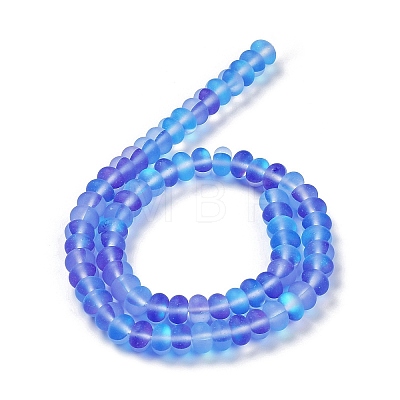 Frosted Transparent Glass Beads Strands FGLA-M002-01E-1